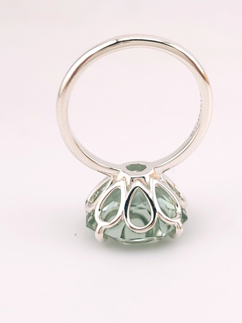 Tiffany & Co. Sterling Silver Green Prasiolite  Sparklers Cocktail Flower Ring 6 - Picture 9 of 9
